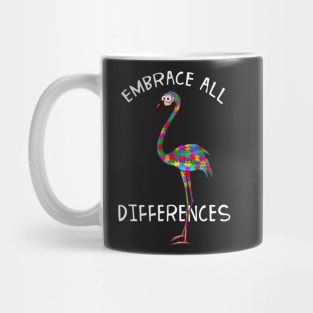 Embrace Differences Puzzle Flamingo Autism Awareness Mug